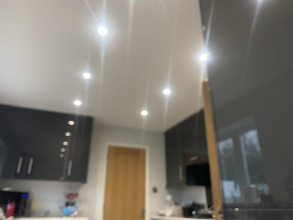 LED Ceiling lighting in Kitchen by elecitrc-cal solutions electrical services in Worksop